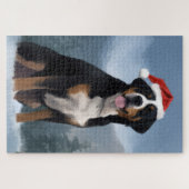 Greater Swiss Mountain Dog in Snow Christmas Puzzle (Horizontal)