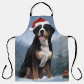 Greater Swiss Mountain Dog in Snow Christmas Schürze (Vorderseite)