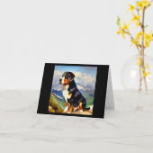 Greater Swiss Mountain Dog Karte (Gelbe Blume)