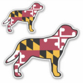 Greater Swiss Mountain Dog Maryland Flag Stickers Aufkleber (Vorderseite)