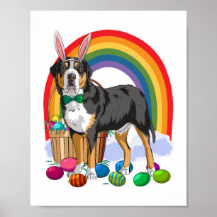 Greater Swiss Mountain Dog Ostereier Bunny Poster