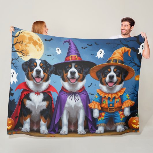 Greater Swiss Mountain Dog Pumpkin Halloween Funny Fleecedecke (Beispiel)