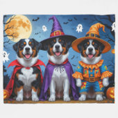 Greater Swiss Mountain Dog Pumpkin Halloween Funny Fleecedecke (Vorderseite (Horizontal))