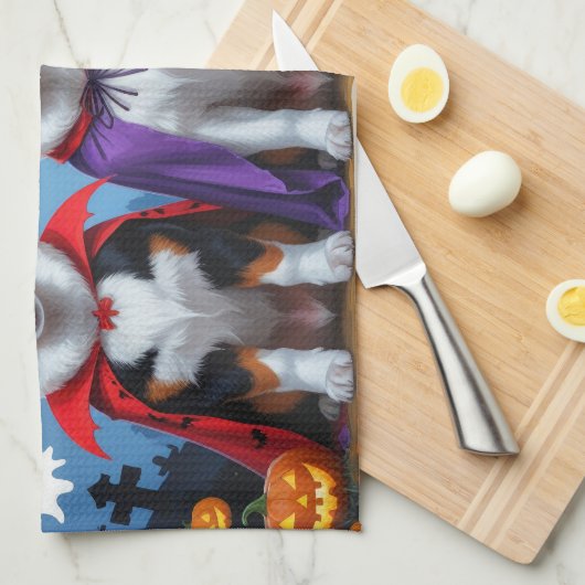 Greater Swiss Mountain Dog Pumpkin Halloween Funny Geschirrtuch (Viertel Falte)