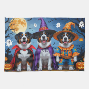 Greater Swiss Mountain Dog Pumpkin Halloween Funny Geschirrtuch