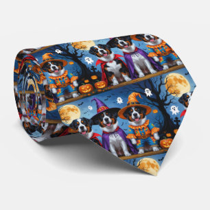 Greater Swiss Mountain Dog Pumpkin Halloween Funny Krawatte