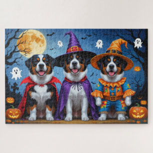 Greater Swiss Mountain Dog Pumpkin Halloween Funny Puzzle