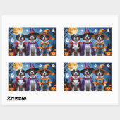 Greater Swiss Mountain Dog Pumpkin Halloween Funny Rechteckiger Aufkleber (Blatt)