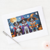 Greater Swiss Mountain Dog Pumpkin Halloween Funny Rechteckiger Aufkleber (Umschlag)