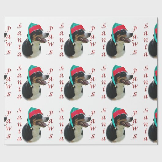 Greater Swiss Mountain Dog Santa Paws Geschenkpapier (Flach)