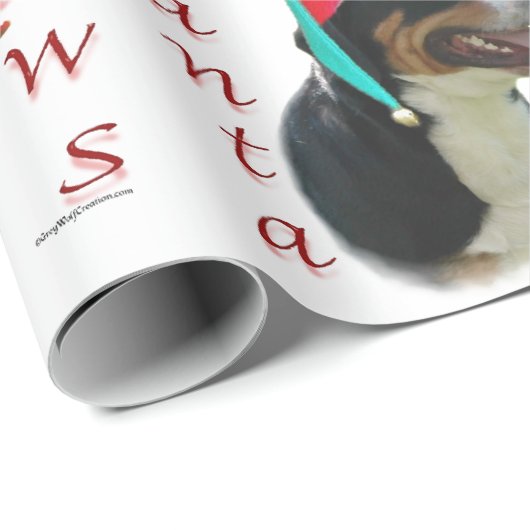 Greater Swiss Mountain Dog Santa Paws Geschenkpapier (Rolleneckpunkt)