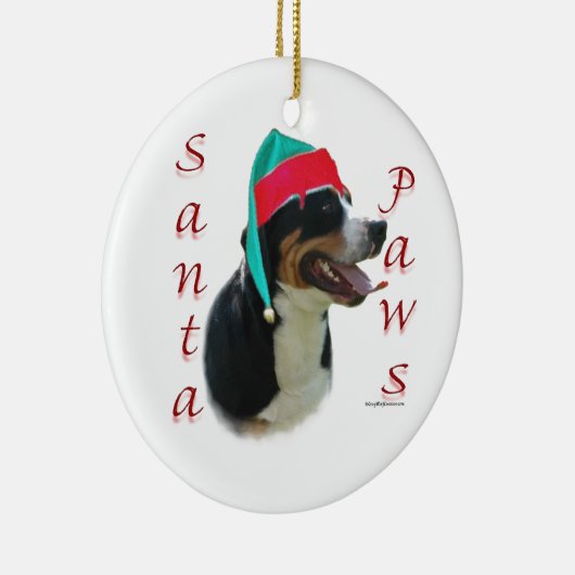 Greater Swiss Mountain Dog Santa Paws Keramik Ornament (Rechts)