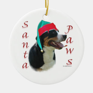 Greater Swiss Mountain Dog Santa Paws Keramik Ornament