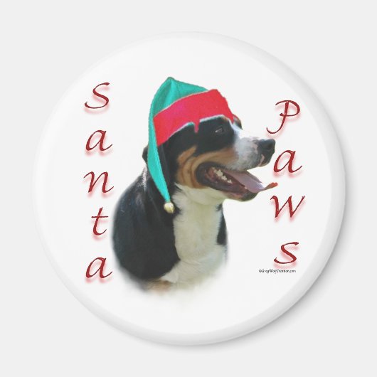 Greater Swiss Mountain Dog Santa Paws Magnet (Vorne)