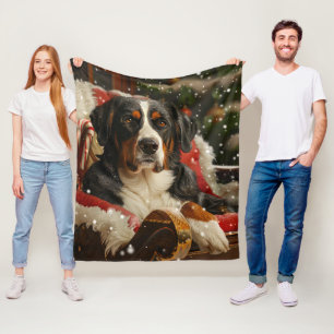 Greater Swiss Mountain Dog Weihnachten Fleecedecke