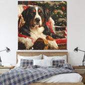 Greater Swiss Mountain Dog Weihnachten Leinwanddruck (Insitu (Schlafzimmer))