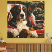 Greater Swiss Mountain Dog Weihnachten Leinwanddruck (Insitu (Wohnzimmer))