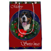 Greater Swiss Mountain Dog Weihnachten Mittlere Geschenktüte (Rückseite)
