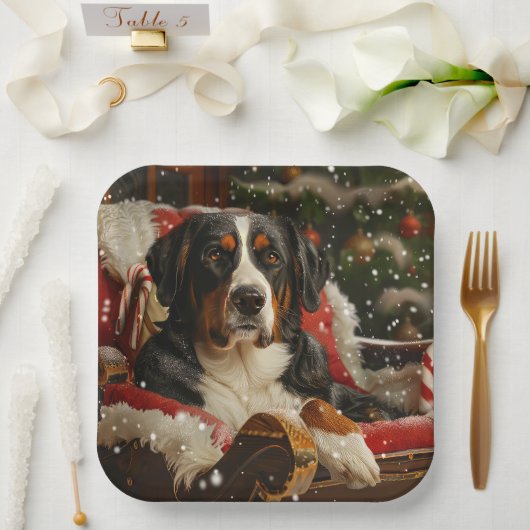 Greater Swiss Mountain Dog Weihnachten Pappteller (Hochzeit)