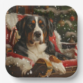 Greater Swiss Mountain Dog Weihnachten Pappteller (Vorderseite)