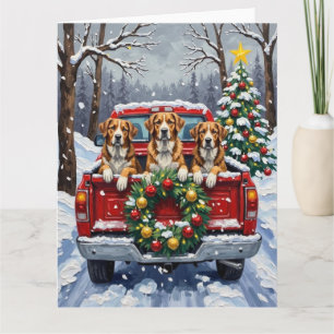 Greater Swiss Mountain Dog Weihnachten Roter LKW Karte