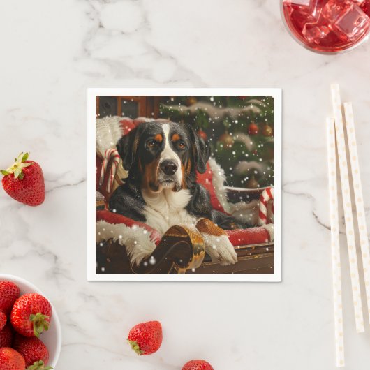 Greater Swiss Mountain Dog Weihnachten Serviette (Beispiel)