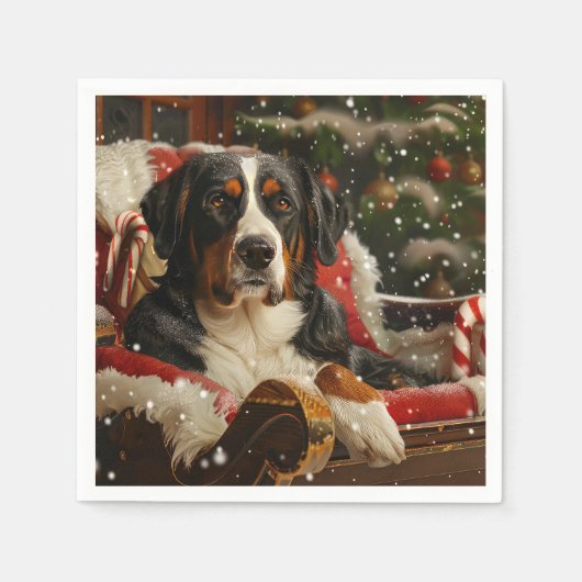 Greater Swiss Mountain Dog Weihnachten Serviette (Vorderseite)