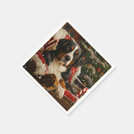 Greater Swiss Mountain Dog Weihnachten Serviette (Ecke)