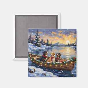 Greater Swiss Mountain Dog Weihnachtsboot Urlaub Magnet