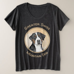 Greater Swiss Mountain Hund Gemälde - Original Ku Große Größe T-Shirt