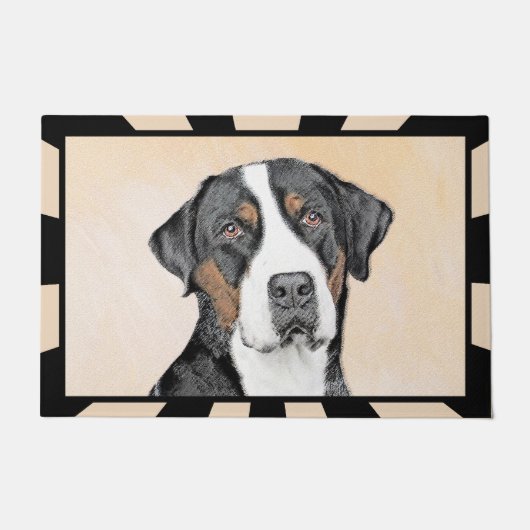 Greater Swiss Mountain Hund Gemälde - Original Kun Fußmatte (Vorderseite)