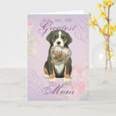 Greater Swiss Mountain Hund Herzliche Mama Karte (Gelbe Blume)