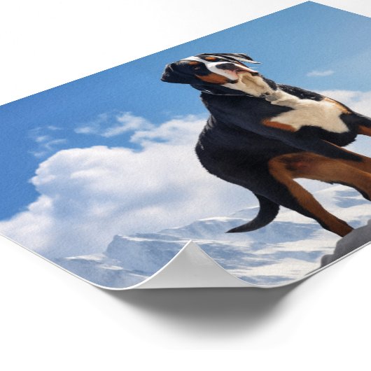 Greater Swiss Mountain Hund Poster (Ecke)