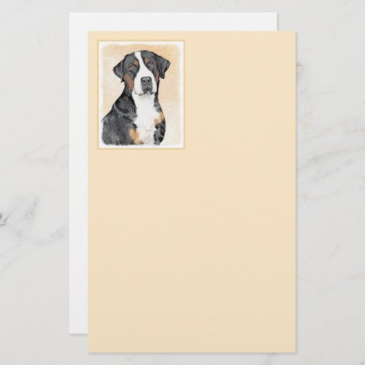 Greater Swiss Mountain Hunde Malerei - Originelle Briefpapier (Vorne/Hinten)