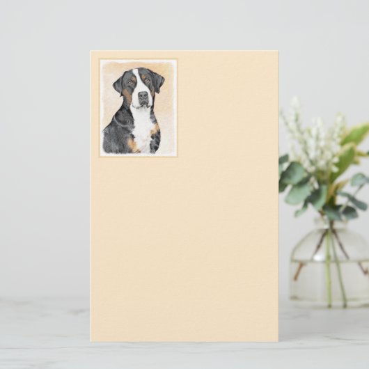 Greater Swiss Mountain Hunde Malerei - Originelle Briefpapier (Stehend Vorderseite)