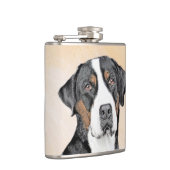 Greater Swiss Mountain Hunde Malerei - Originelle  Flachmann (Rechts)