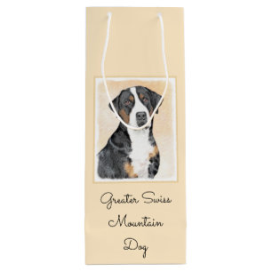 Greater Swiss Mountain Hunde Malerei - Originelle Geschenktüte Für Weinflaschen