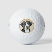 Greater Swiss Mountain Hunde Malerei - Originelle Golfball (Vorderseite)