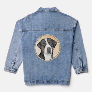 Greater Swiss Mountain Hunde Malerei - Originelle  Jeansjacke