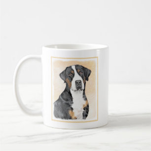 Greater Swiss Mountain Hunde Malerei - Originelle  Kaffeetasse