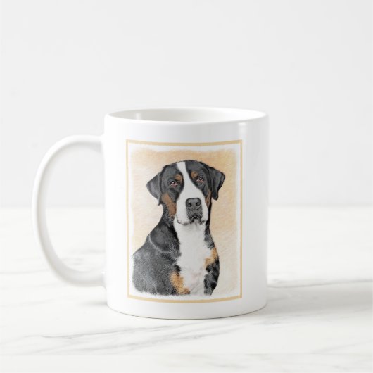 Greater Swiss Mountain Hunde Malerei - Originelle Kaffeetasse (Links)