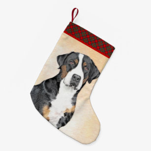 Greater Swiss Mountain Hunde Malerei - Originelle  Kleiner Weihnachtsstrumpf