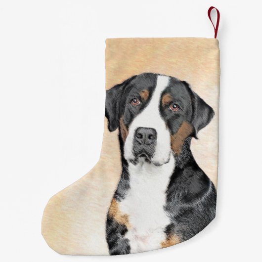 Greater Swiss Mountain Hunde Malerei - Originelle Kleiner Weihnachtsstrumpf (Rückseite)