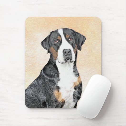 Greater Swiss Mountain Hunde Malerei - Originelle Mousepad (Mit Mouse)