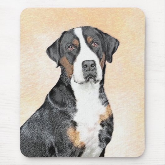 Greater Swiss Mountain Hunde Malerei - Originelle Mousepad (Vorne)