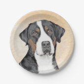 Greater Swiss Mountain Hunde Malerei - Originelle Pappteller (Vorderseite)