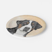 Greater Swiss Mountain Hunde Malerei - Originelle Pappteller (Schrägansicht)
