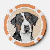 Greater Swiss Mountain Hunde Malerei - Originelle  Pokerchips (Rückseite)