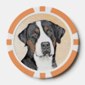 Greater Swiss Mountain Hunde Malerei - Originelle  Pokerchips (Vorderseite)