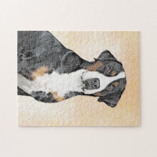 Greater Swiss Mountain Hunde Malerei - Originelle  Puzzle (Horizontal)